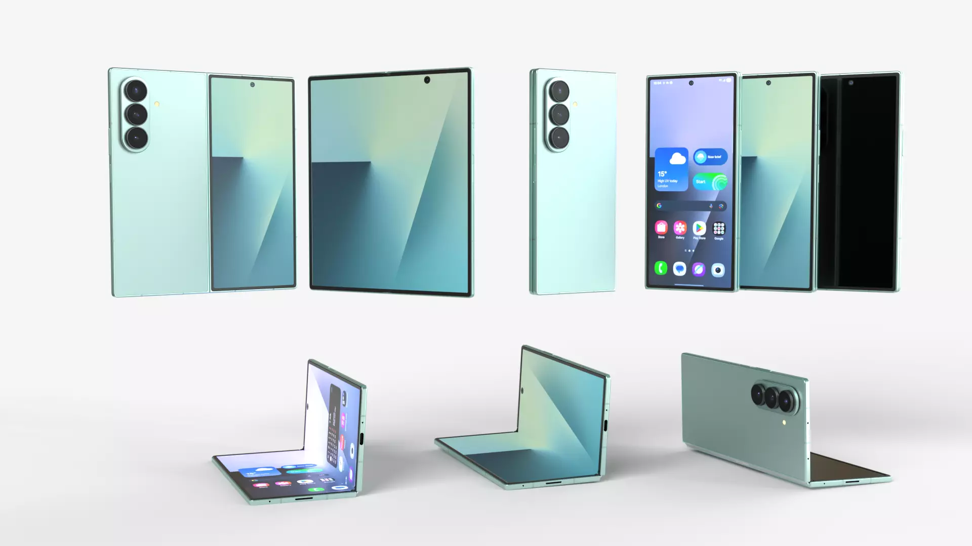 Samsung Galaxy Z Fold 7 Mint 3D model_0