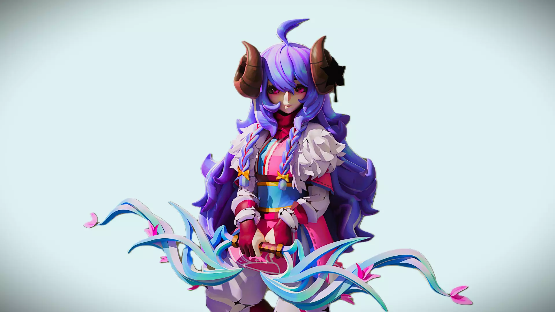 3d anime girl 3D model_0