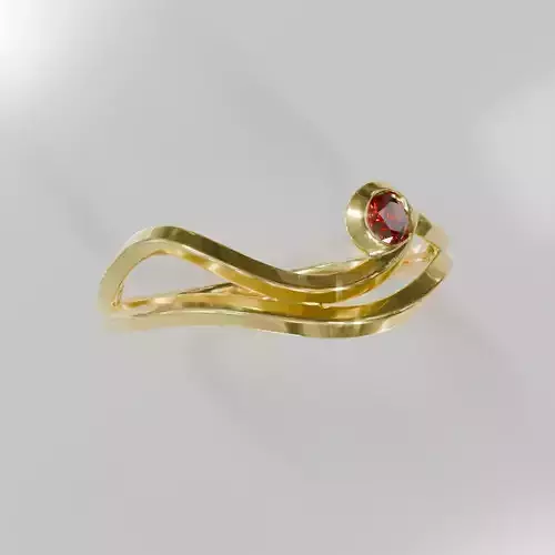 Golden Whirl Ring - 3D print ready 3D print model
