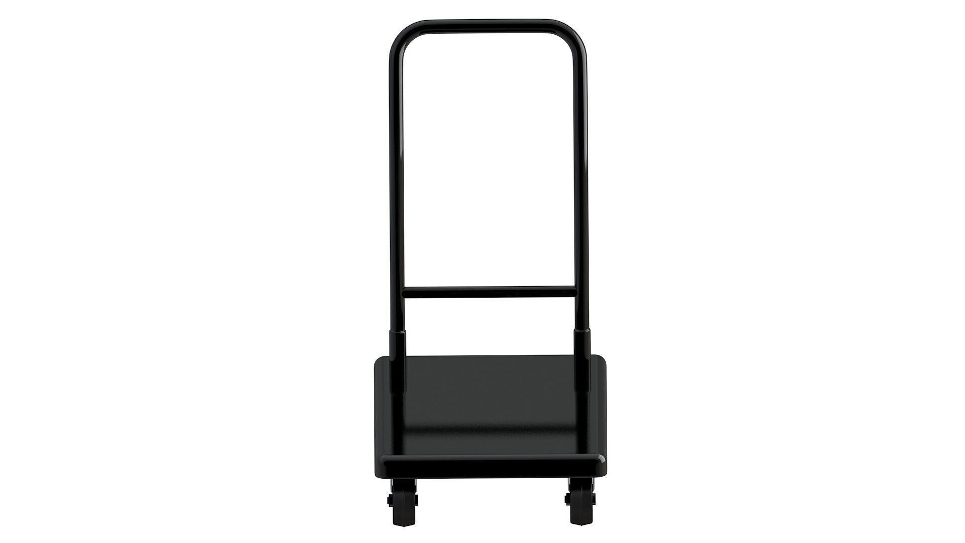 Flat Bed Self Assembly Black Platform Trolley 3D model_3