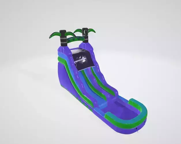 Premium Commercial Grade Lightweight Tropical Water Slide 3D model