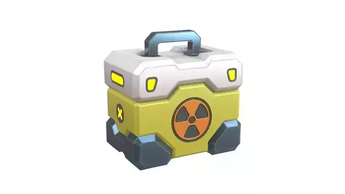 Stylized Radiation Hazard Crate - Game Ready Low Poly 3D Model