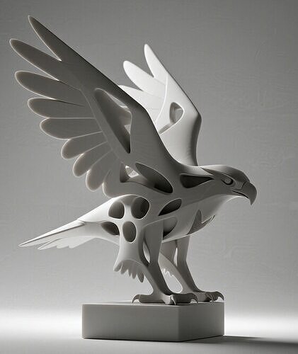Stylized Falcon in Flight on Minimal Pedestal 3D print model
