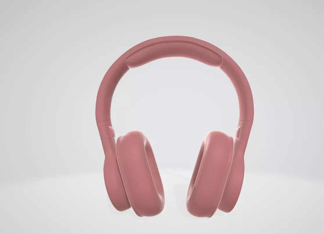 Kun Stf On Ear Wireless Headphones in Pink 3D model