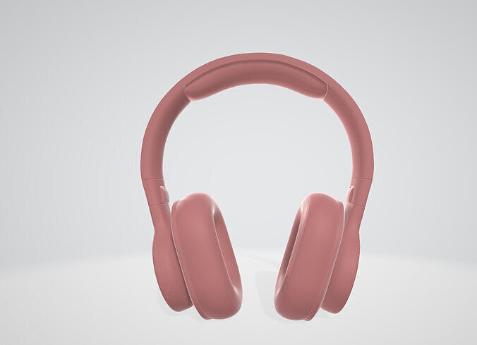 Kun Stf On Ear Wireless Headphones in Pink 3D model