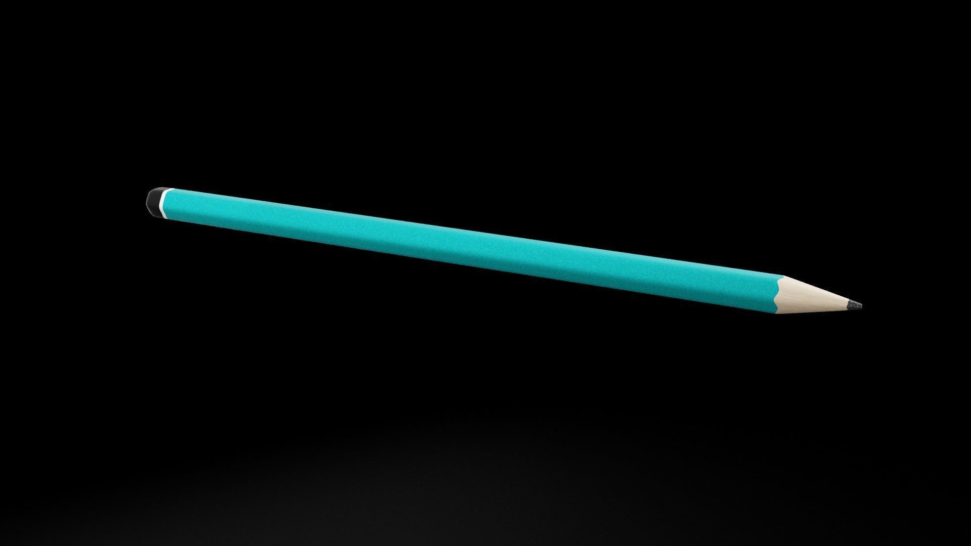 Wooden Pencil Low-poly 3D model_5