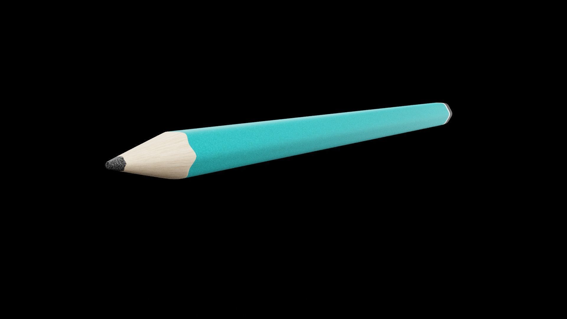Wooden Pencil Low-poly 3D model_7