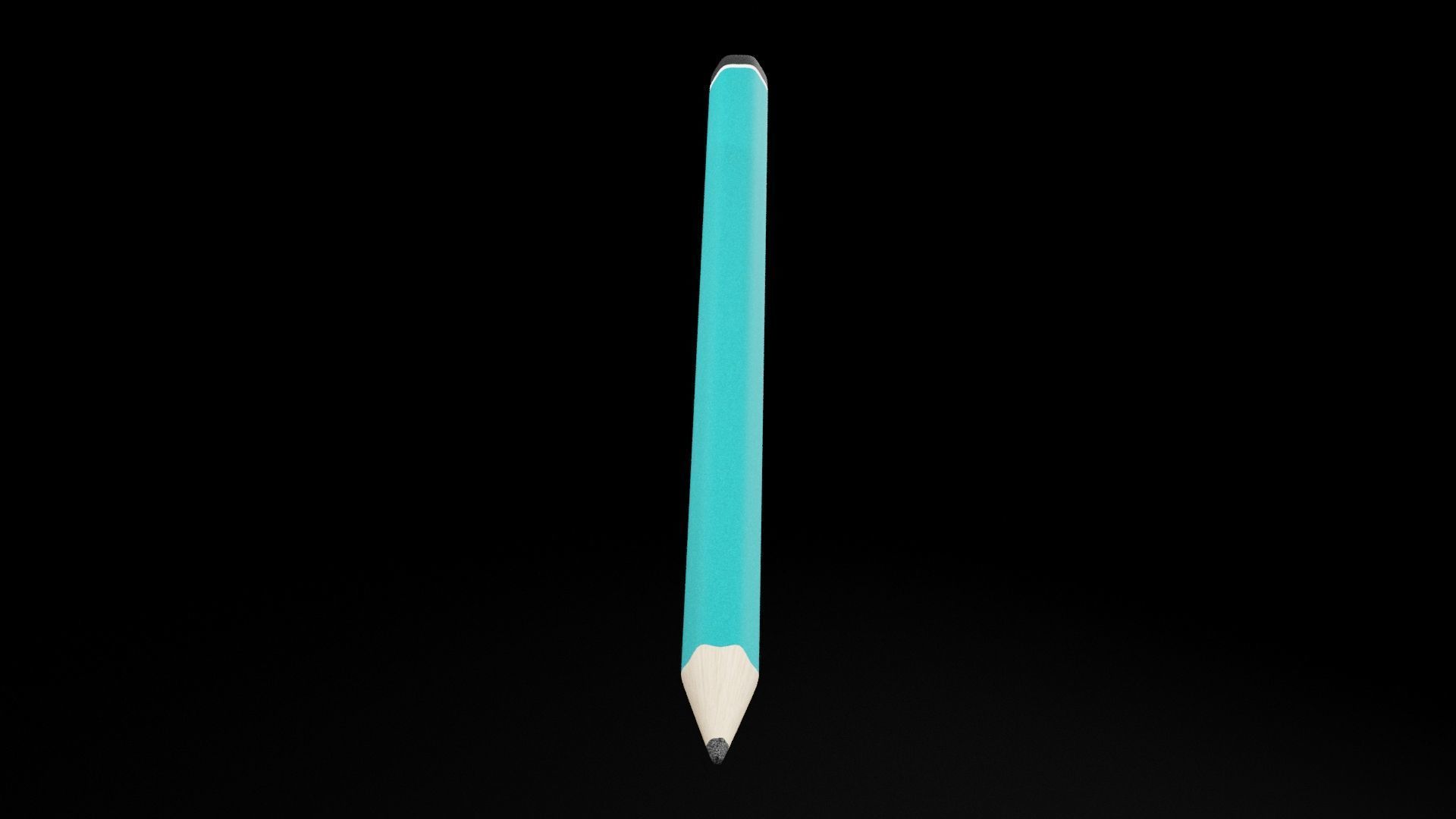 Wooden Pencil Low-poly 3D model_2