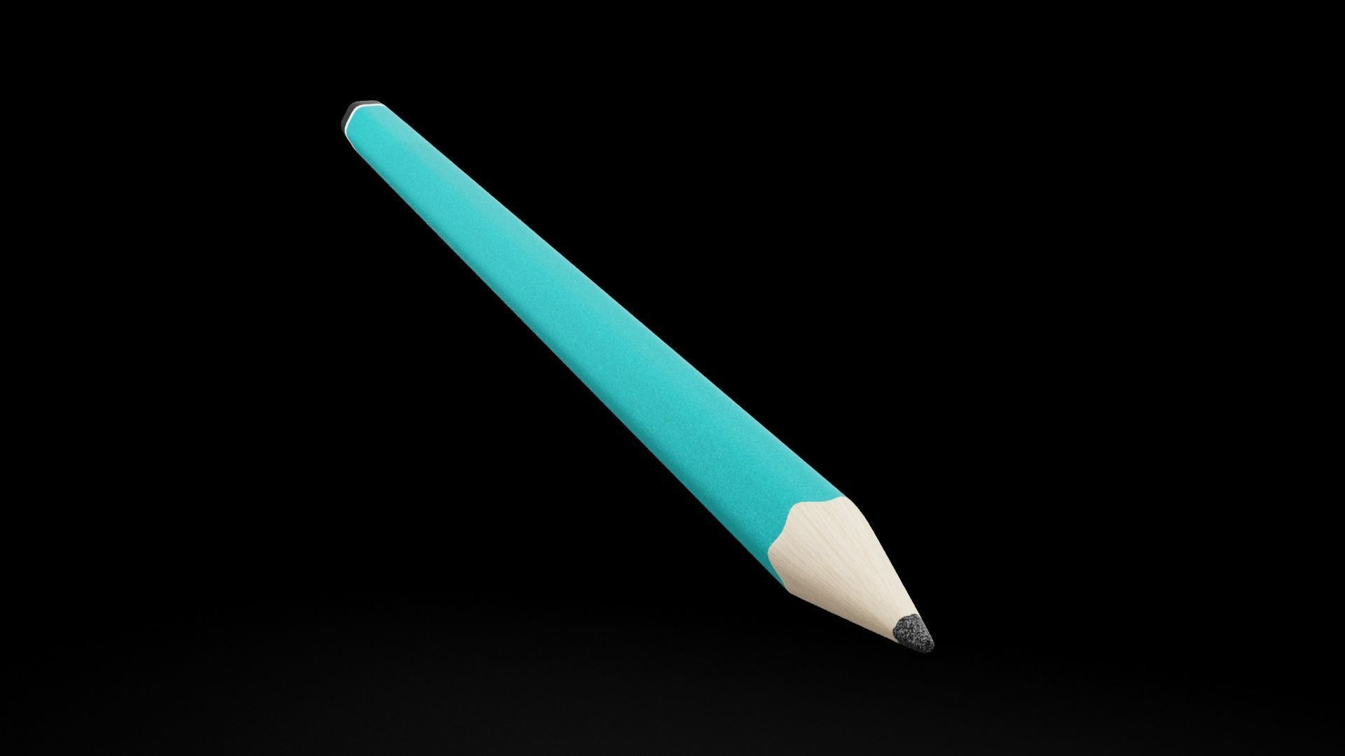 Wooden Pencil Low-poly 3D model_6