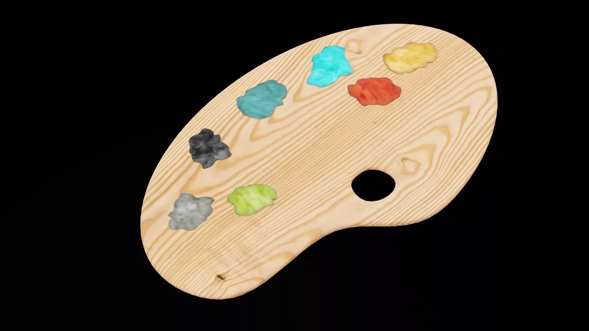 Painting Palette Low-poly 3D model