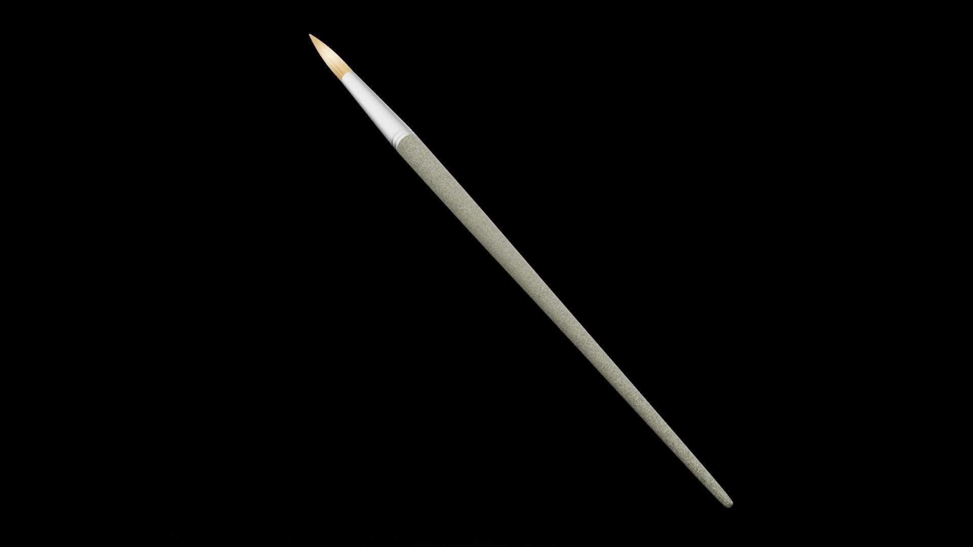 Paint Brush Round Low-poly 3D model_2