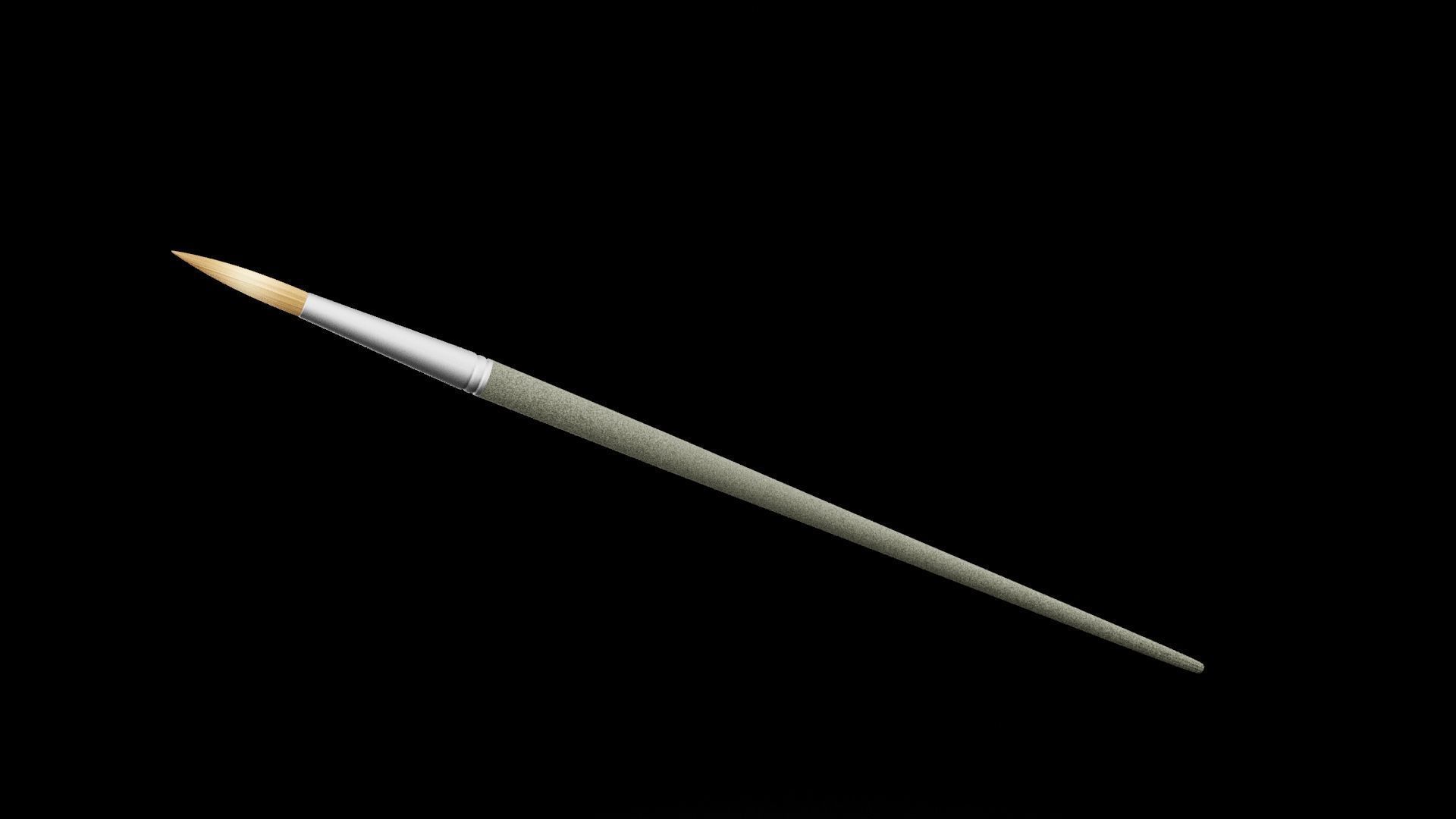 Paint Brush Round Low-poly 3D model_5