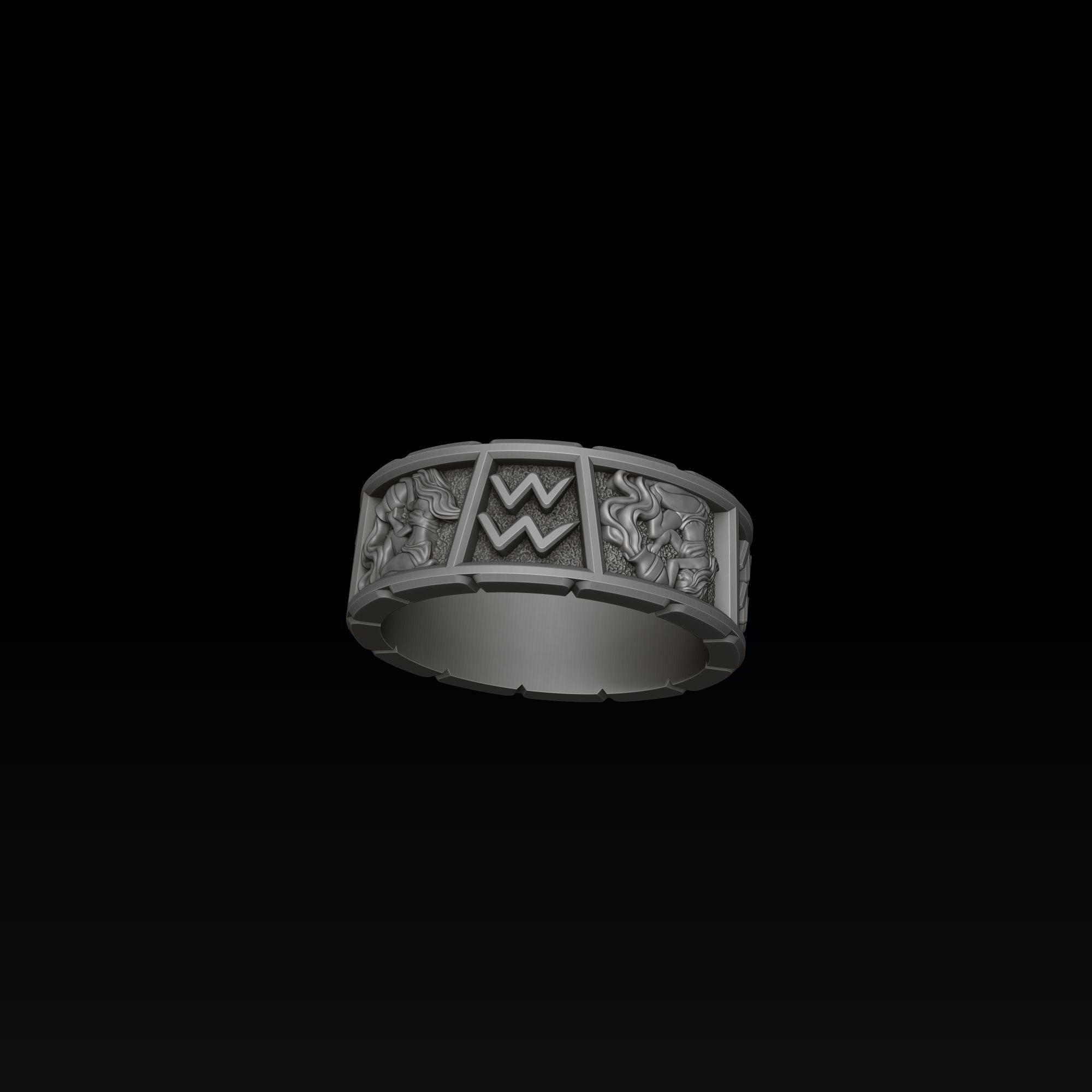 Horoscope Aquarius Ring Pendant v2 Collection _3