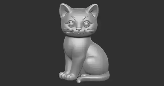 Cute Little Kitten Statue 3D print model
