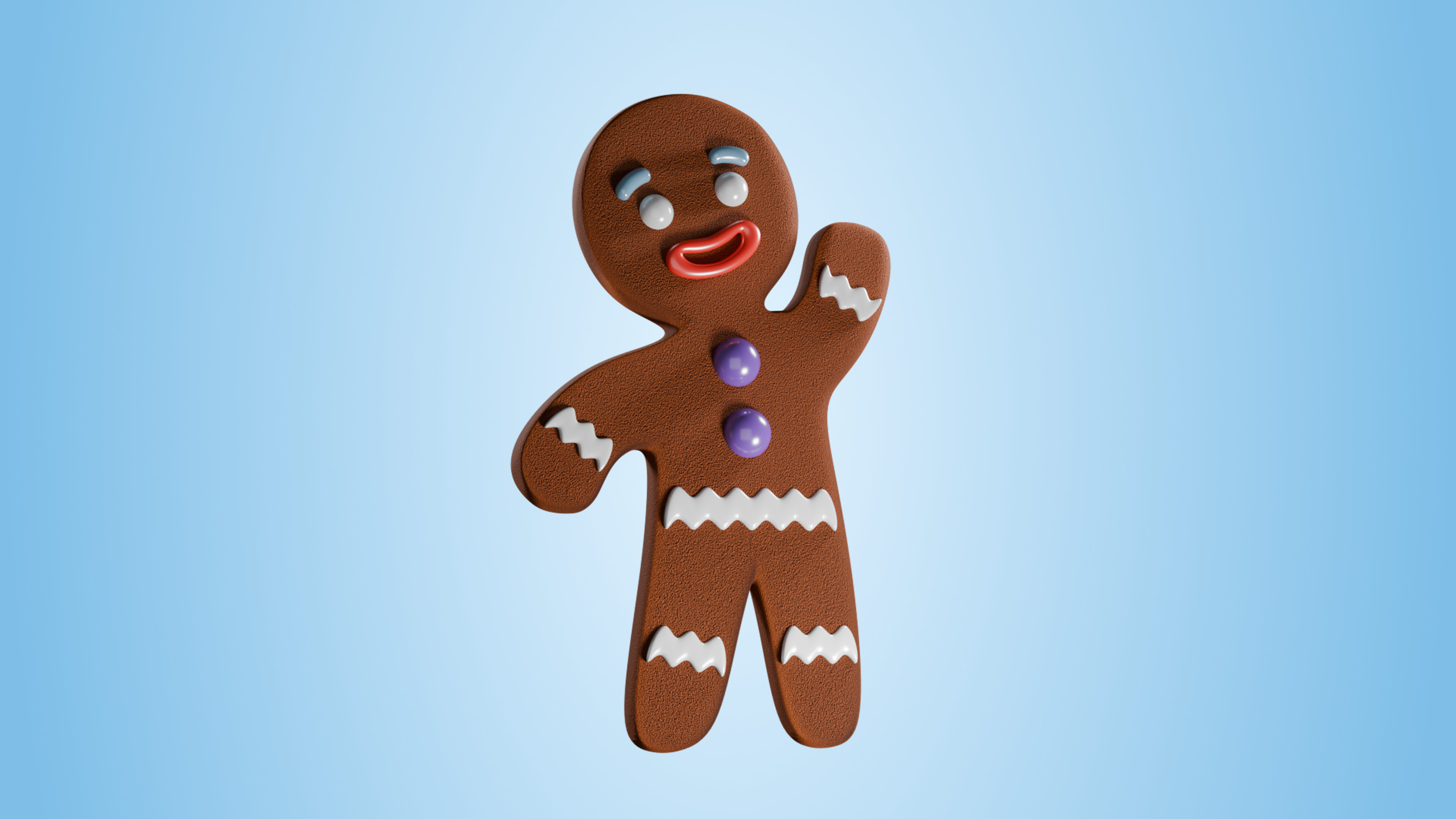 Gingerbread Man Low-poly 3D model_1