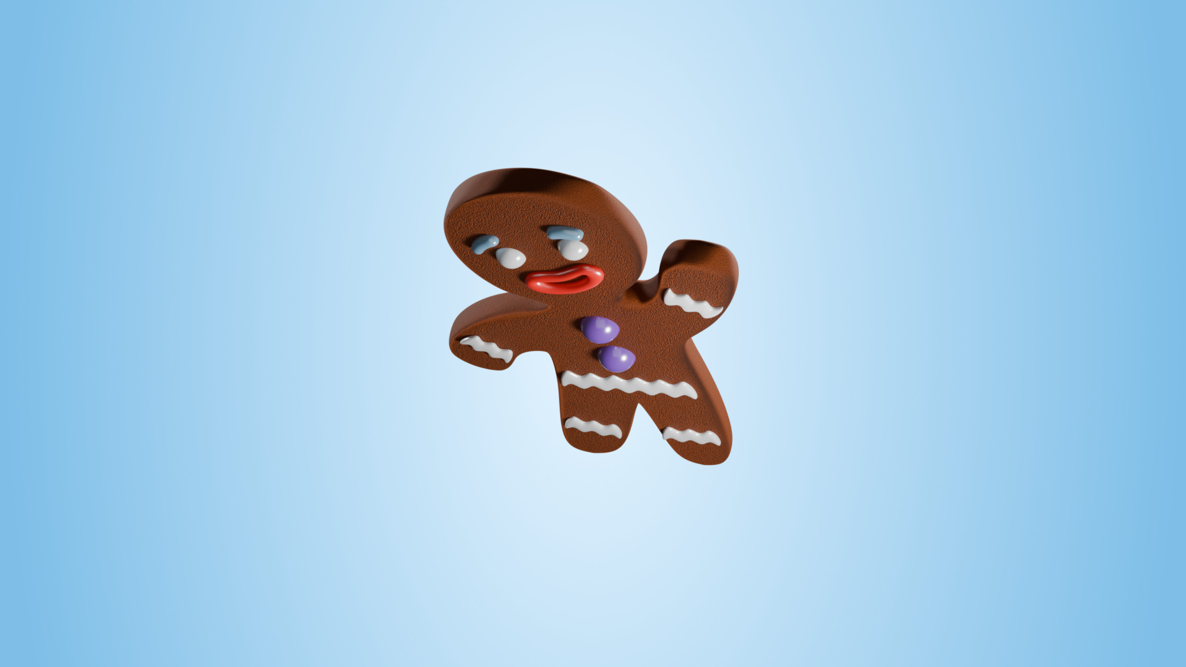 Gingerbread Man Low-poly 3D model_9