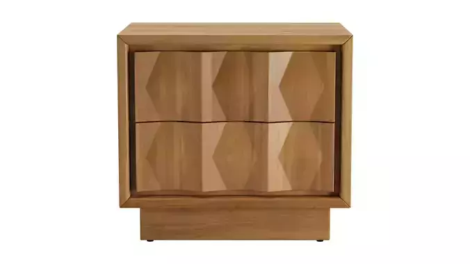 Carved Pattern Nightstand