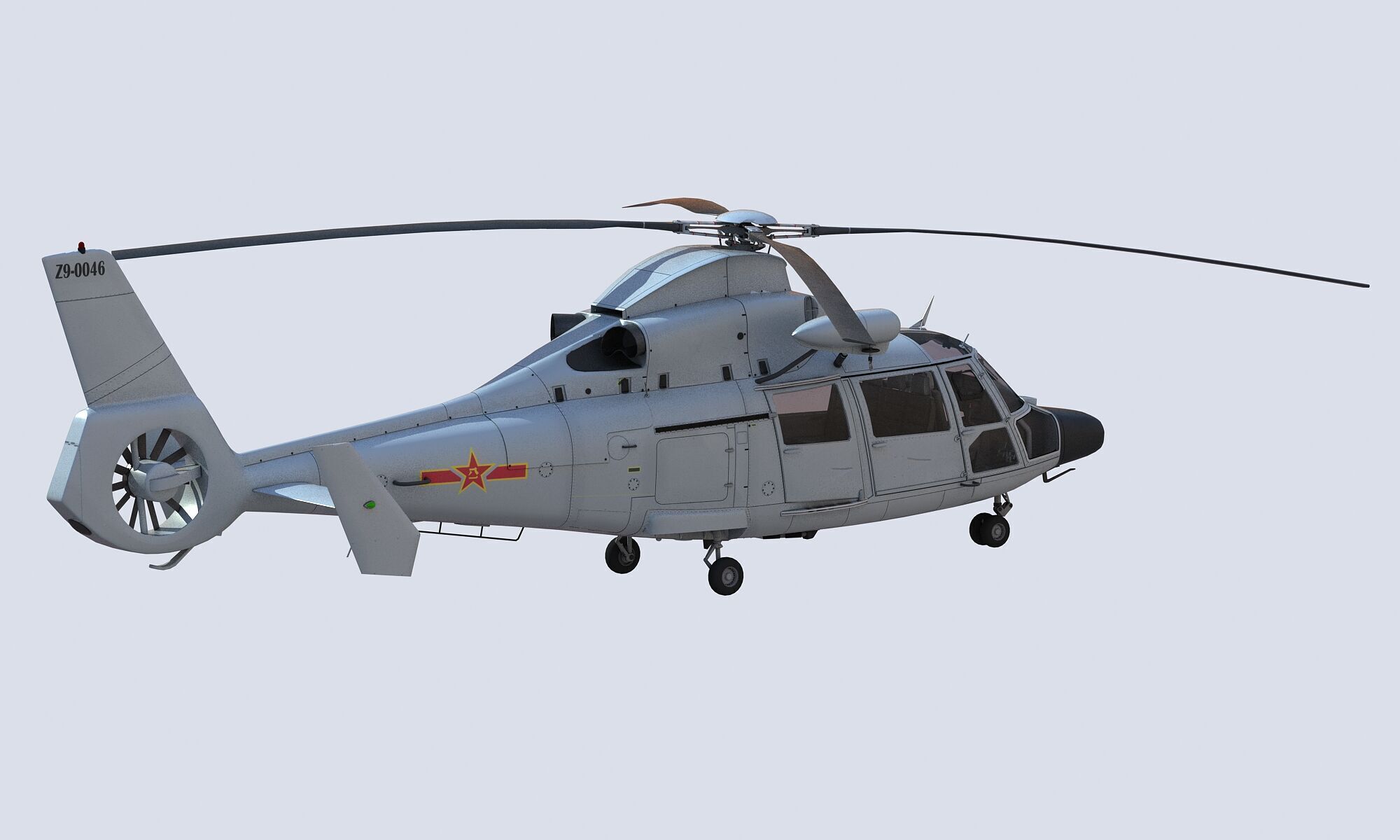 Chinese Navy Z-9 Helicopter 3D model_8