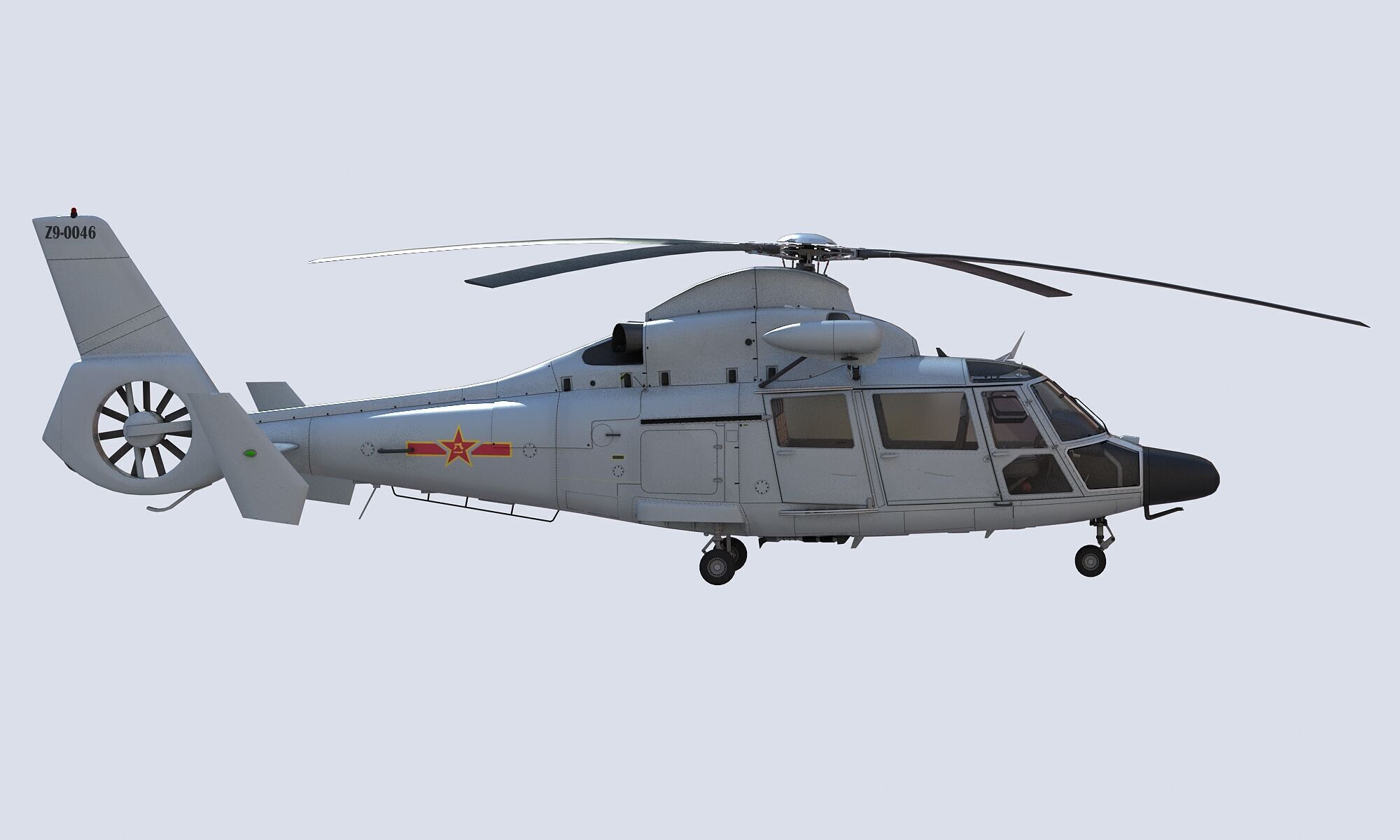 Chinese Navy Z-9 Helicopter 3D model_3