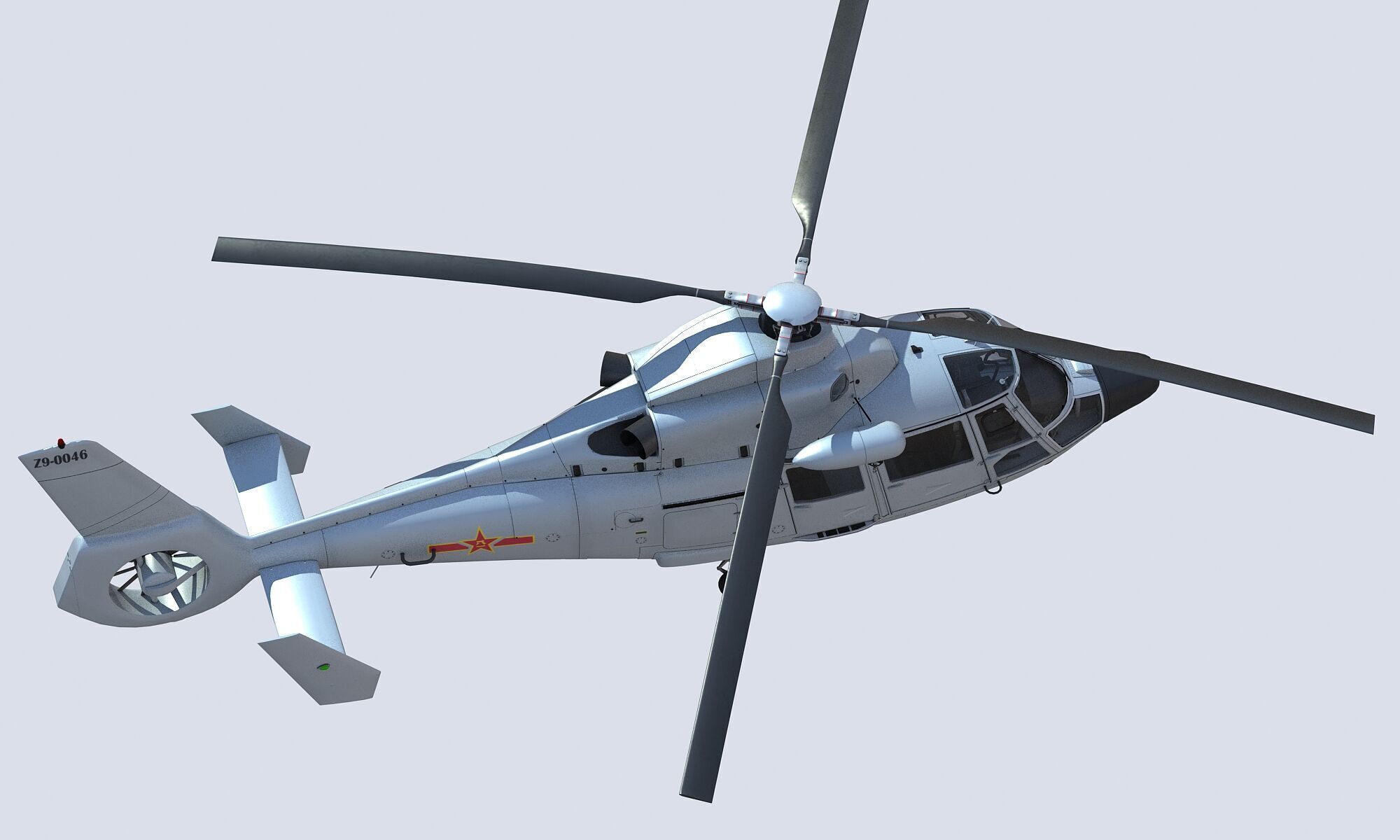 Chinese Navy Z-9 Helicopter 3D model_11