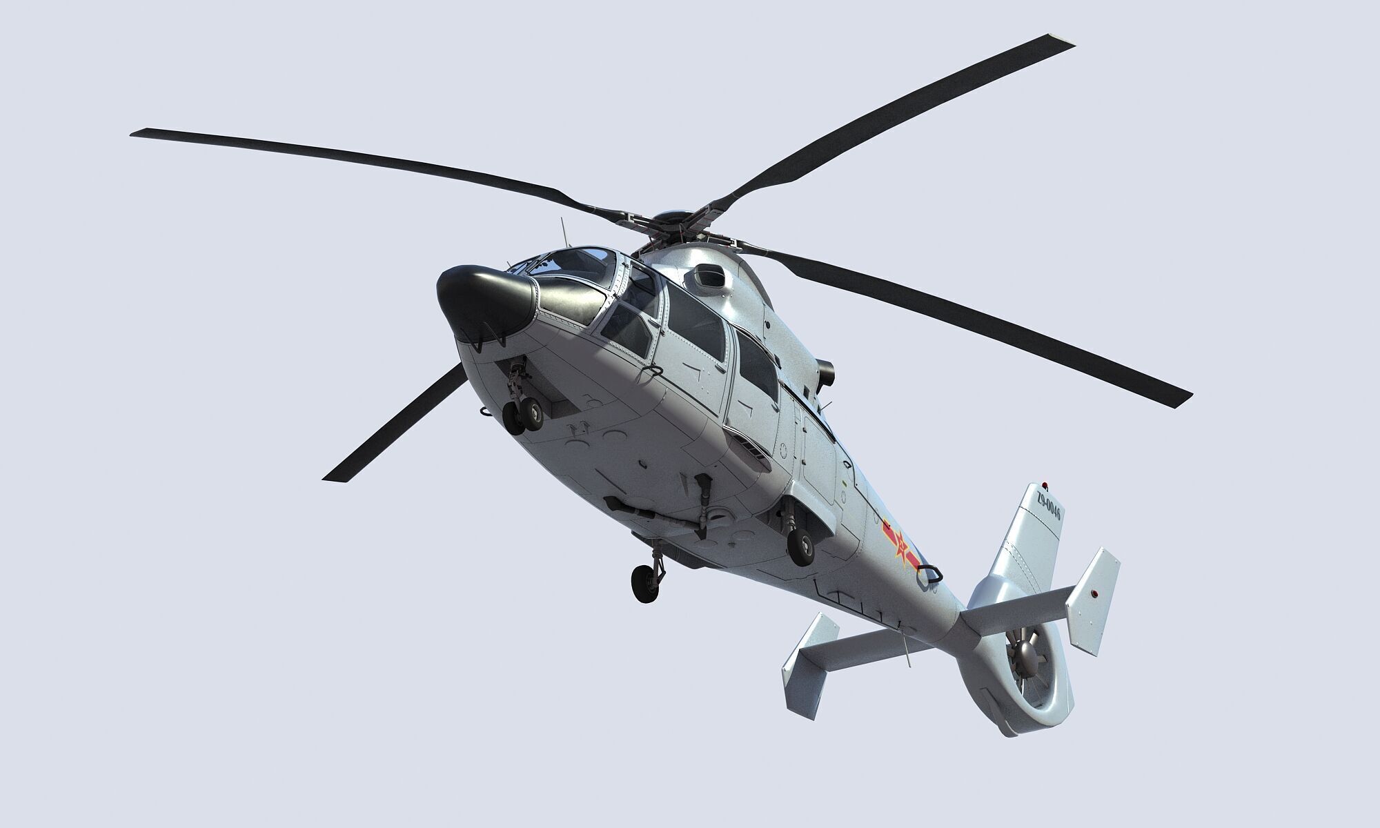 Chinese Navy Z-9 Helicopter 3D model_2
