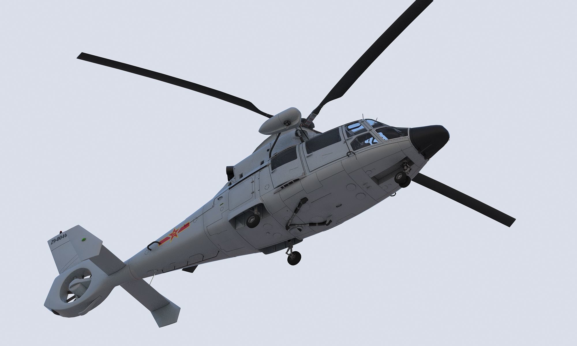 Chinese Navy Z-9 Helicopter 3D model_10