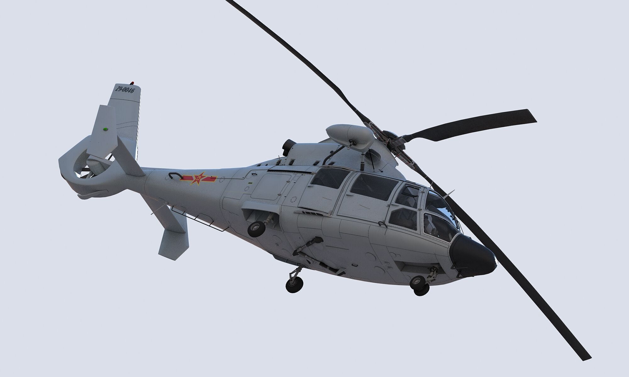 Chinese Navy Z-9 Helicopter 3D model_6