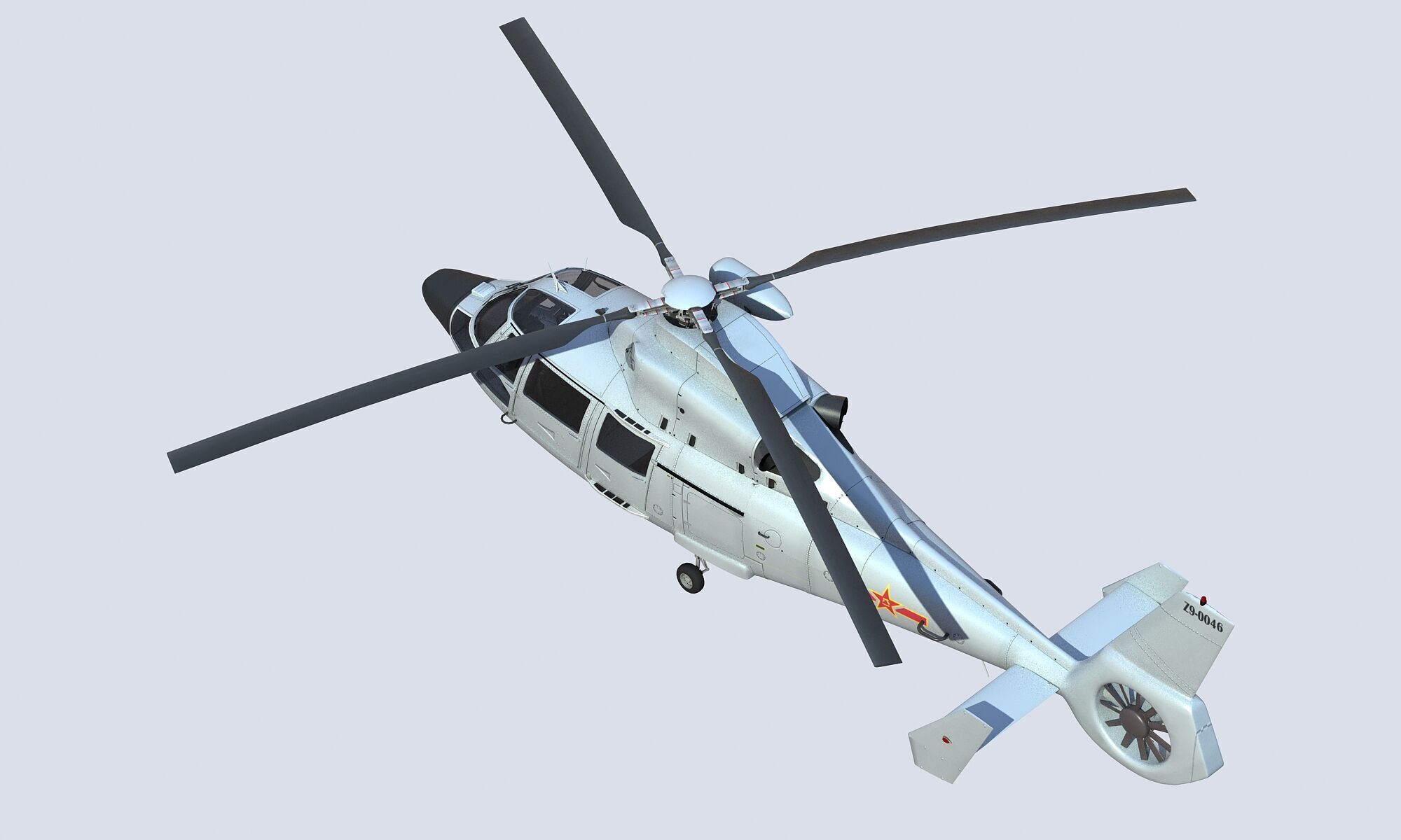Chinese Navy Z-9 Helicopter 3D model_1