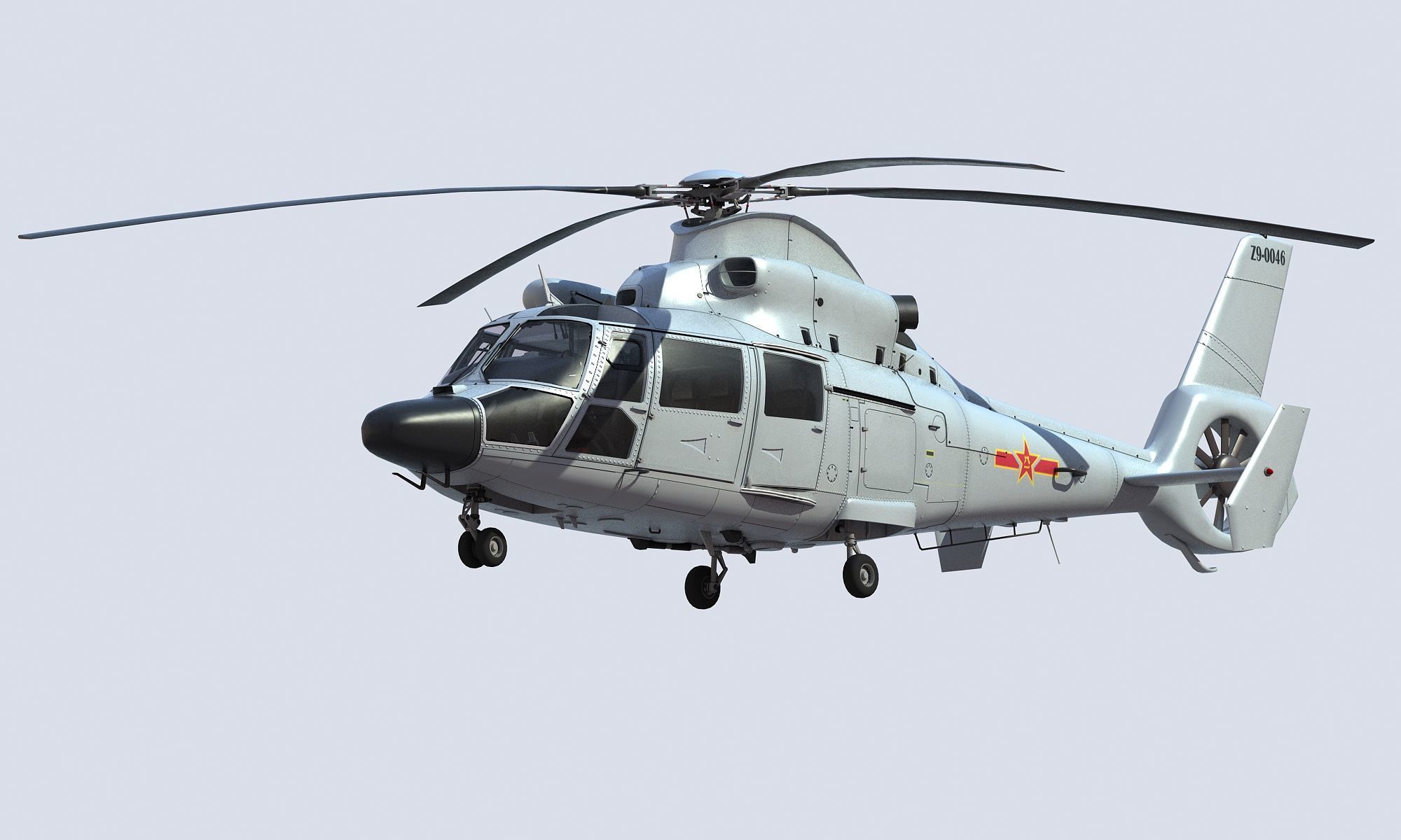 Chinese Navy Z-9 Helicopter 3D model_5