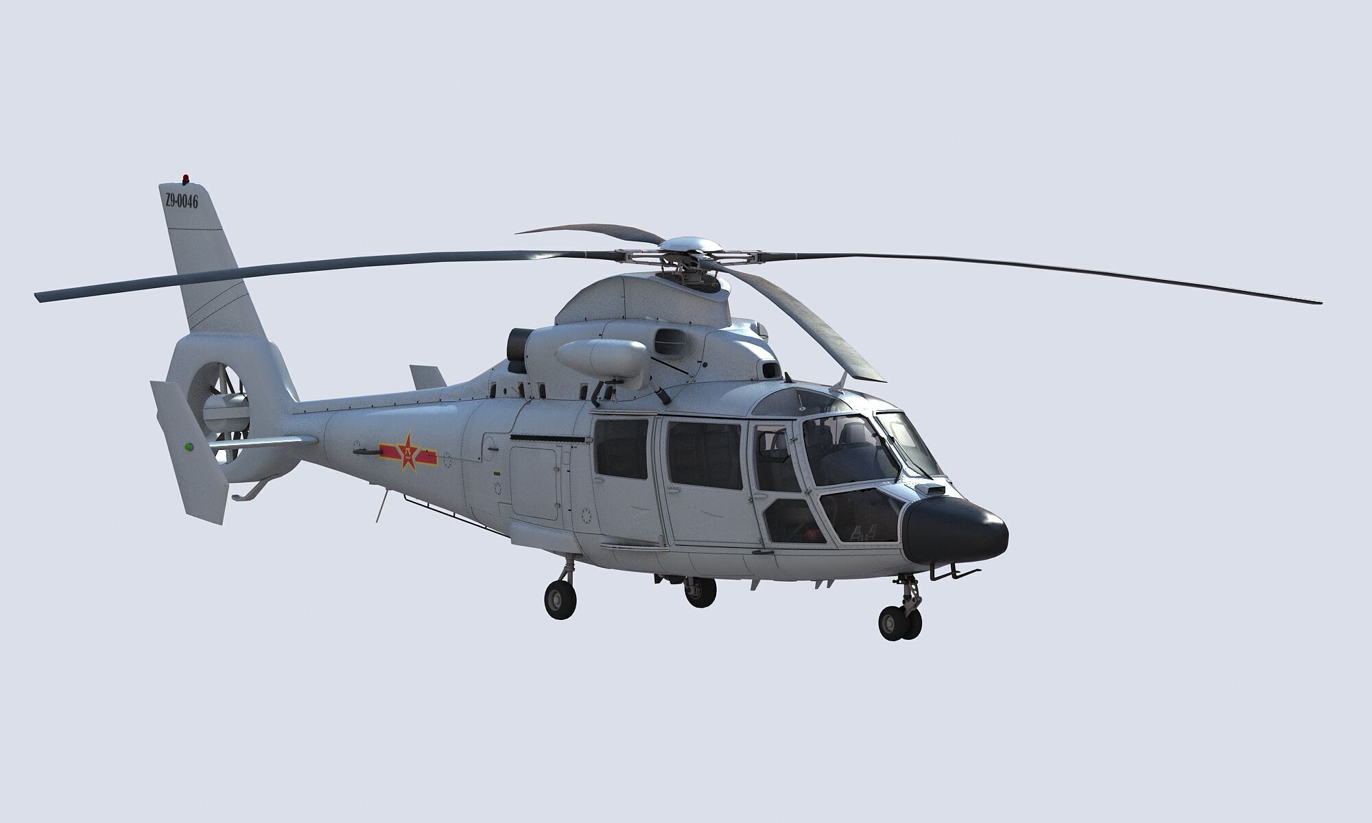 Chinese Navy Z-9 Helicopter 3D model_15