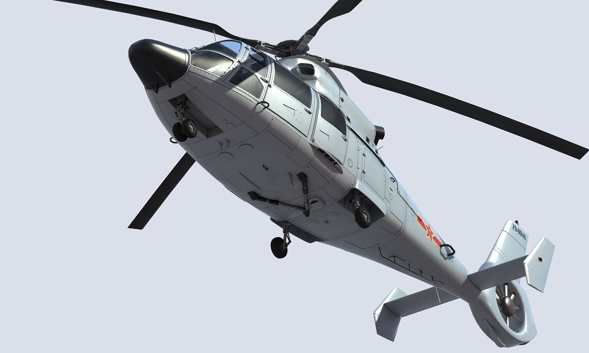 Chinese Navy Z-9 Helicopter 3D model_9