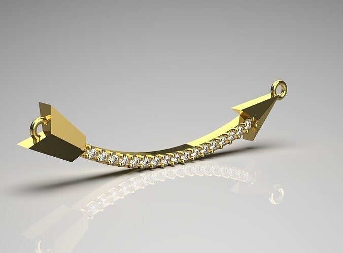 Yellow Gold Bow Pendant jp0280 3D print model