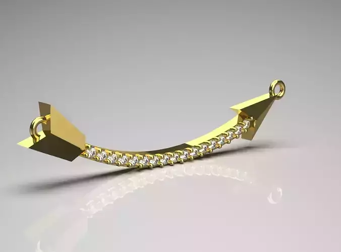 Yellow stl 3dm Gold Bow Pendant jp0280