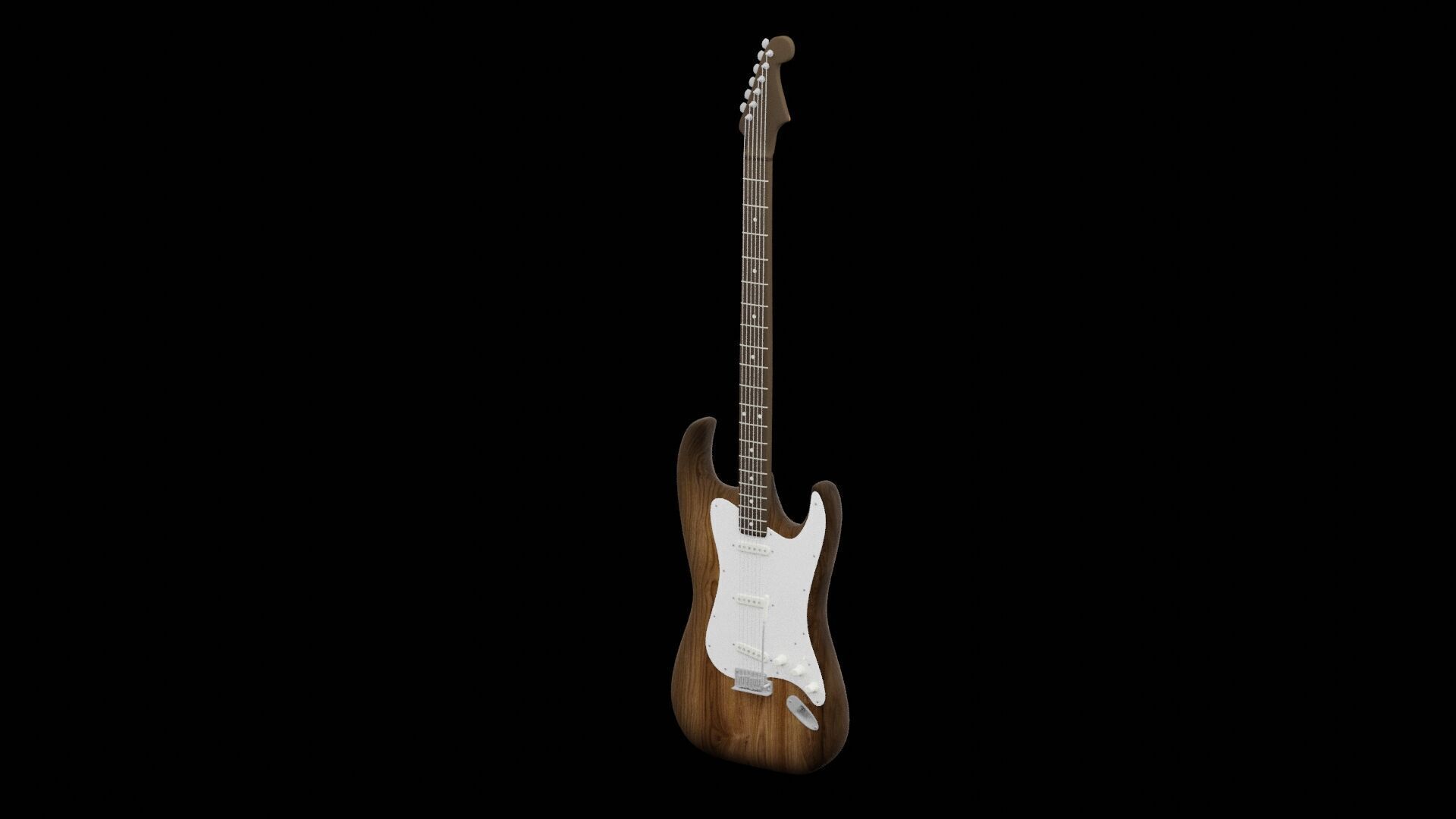 Electric Guitar Low-poly 3D model_2