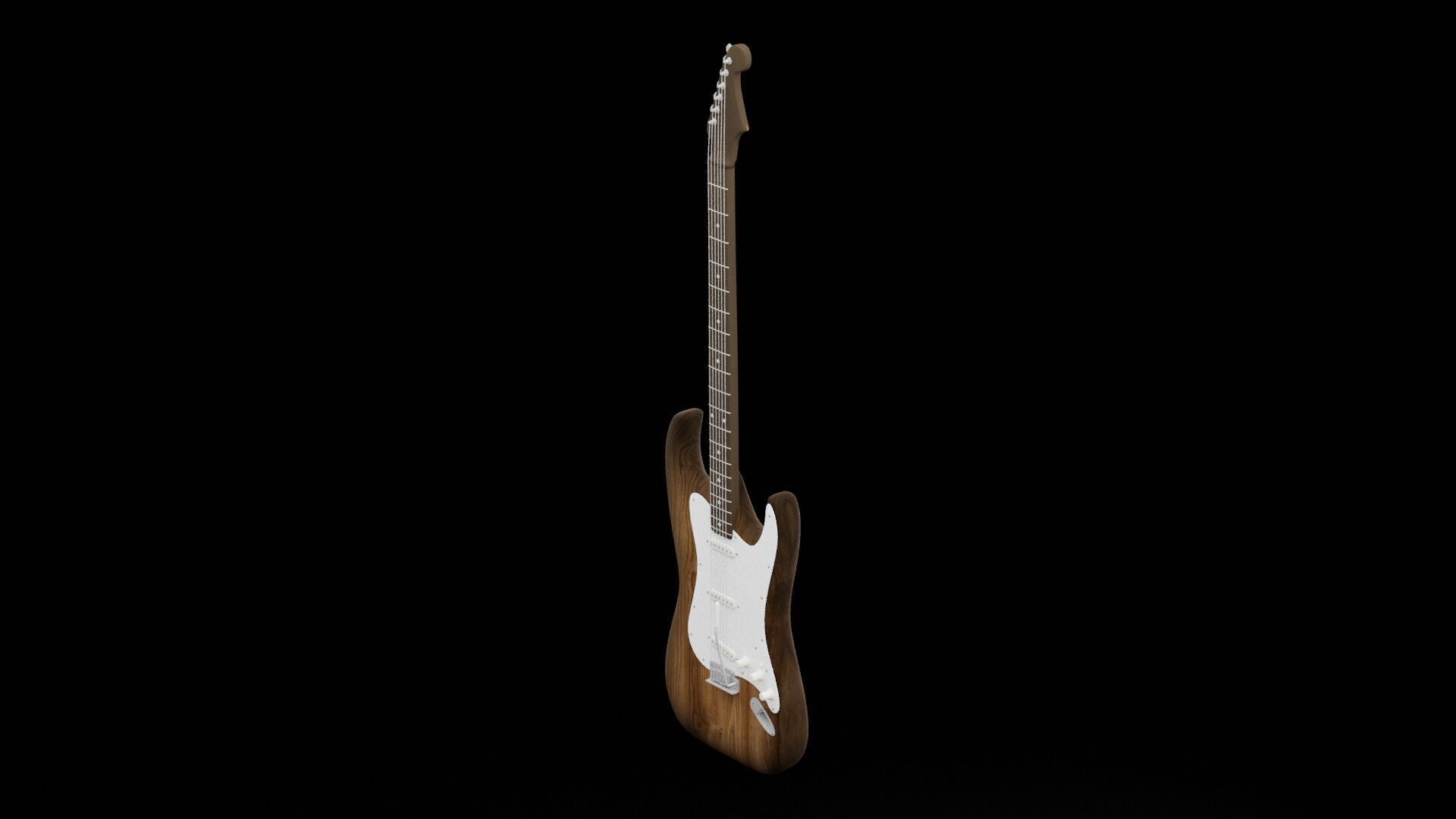 Electric Guitar Low-poly 3D model_4