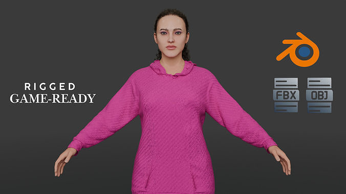 Bold City Girl Low-poly 3D model