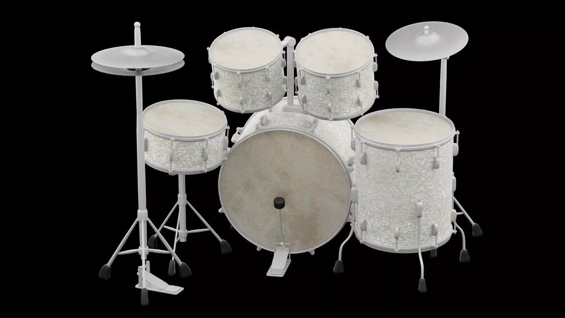 Complete Drum Set Free low-poly 3D model