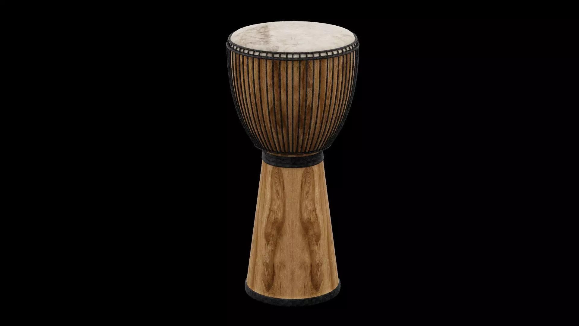 Djembe Drum Instrument Low-poly 3D model_0