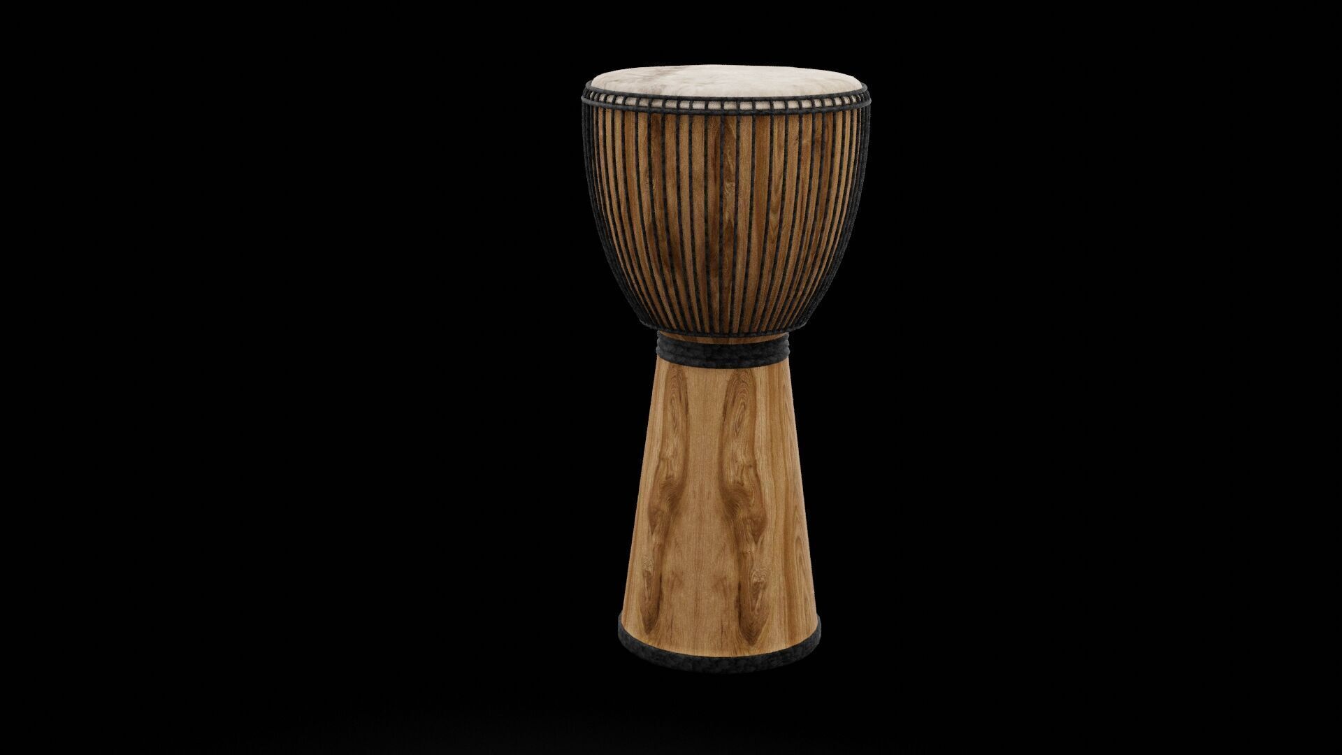 Djembe Drum Instrument Low-poly 3D model_6