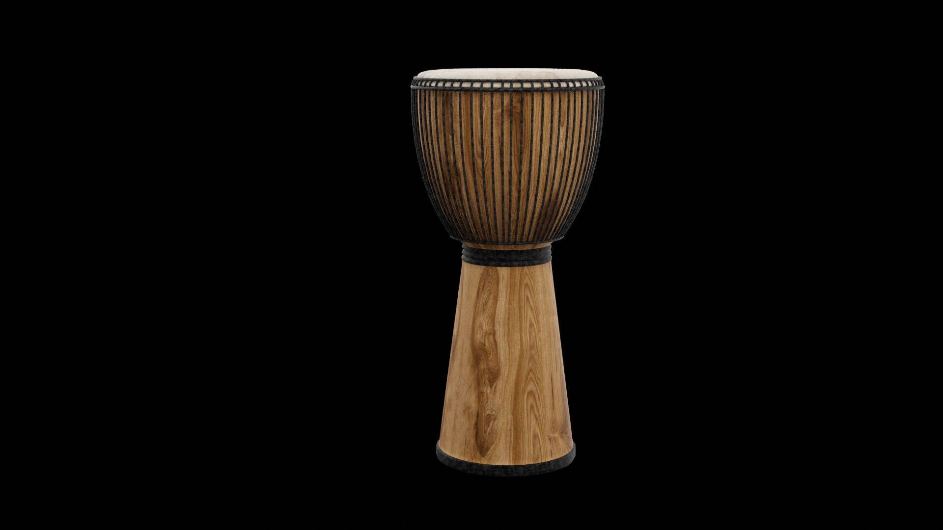 Djembe Drum Instrument Low-poly 3D model_7