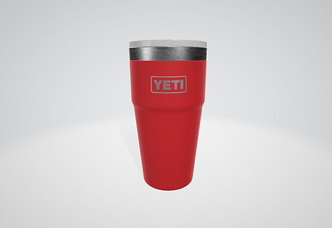 Genuine Yeti 16oz thermos with magslider lid 3D model