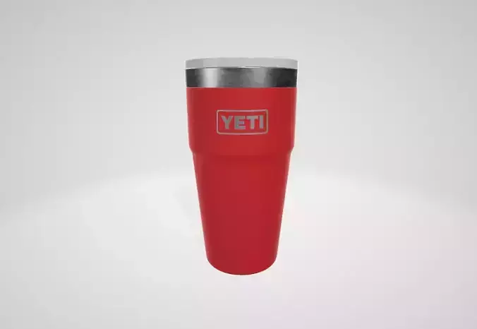 Genuine Yeti 16oz thermos with magslider lid 3D model