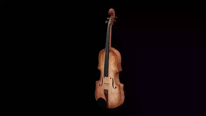 Brown Violin Low-poly 3D model