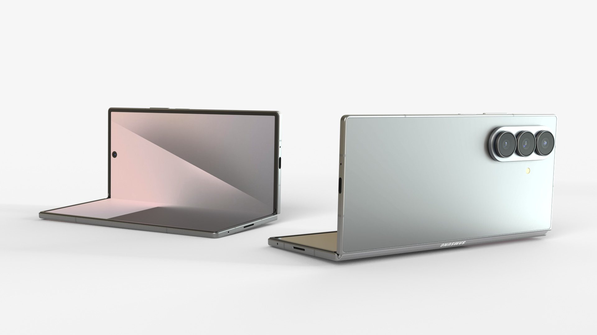 Samsung Galaxy Z Fold 7 Silver Shadow 3D model_3