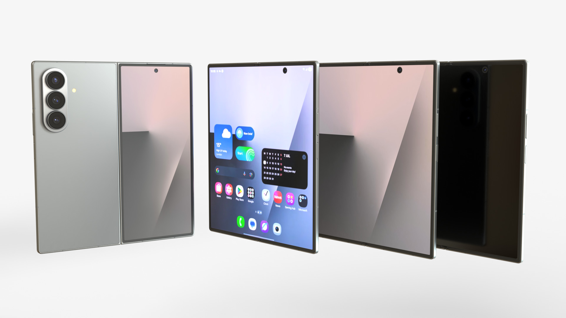 Samsung Galaxy Z Fold 7 Silver Shadow 3D model_4