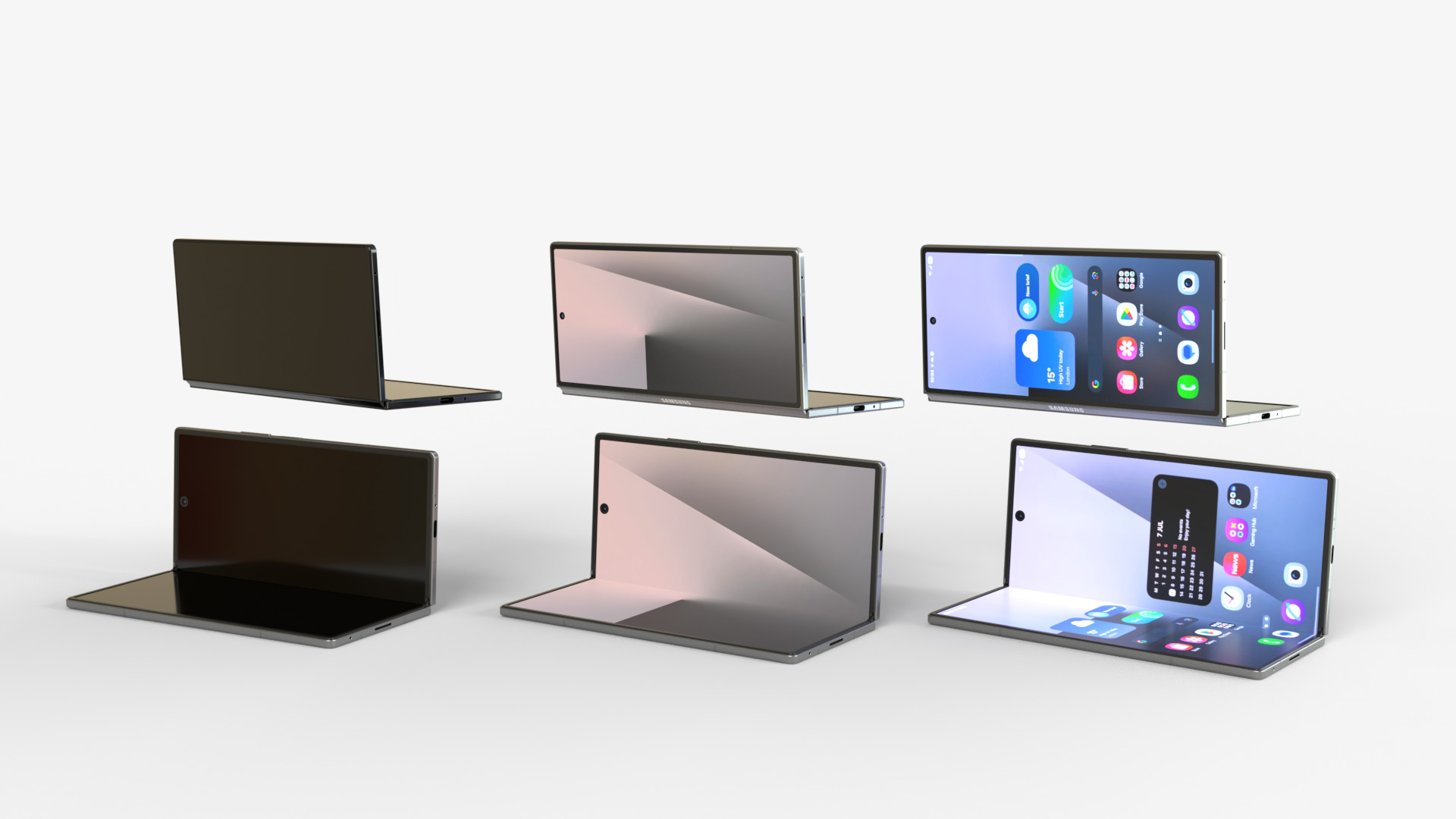 Samsung Galaxy Z Fold 7 Silver Shadow 3D model_5