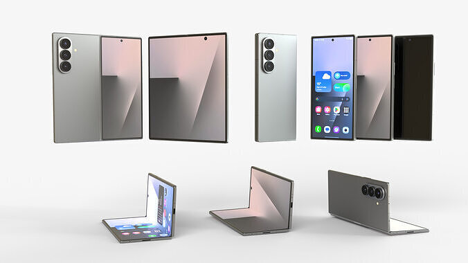 Samsung Galaxy Z Fold 7 Silver Shadow 3D model