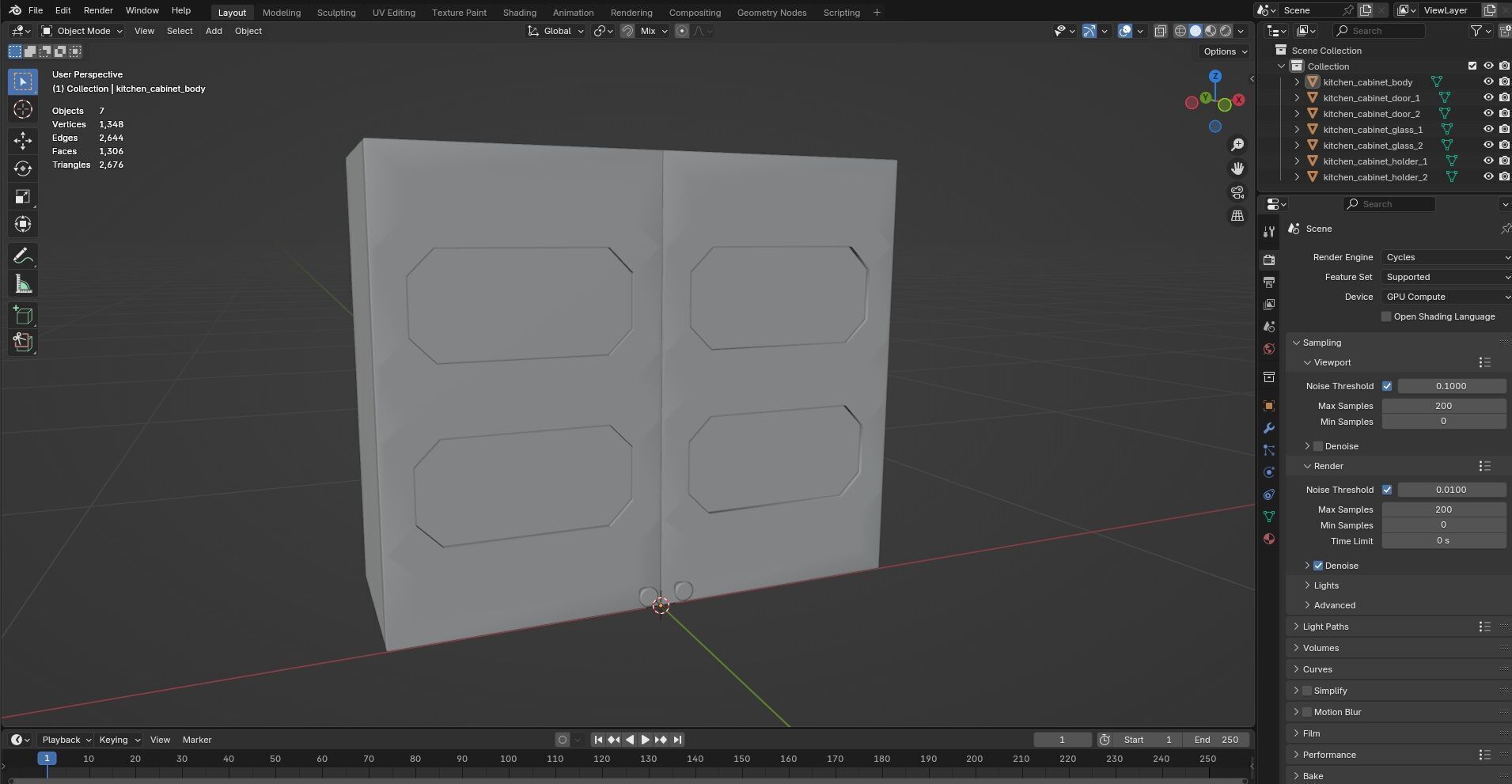 Kitchen Cabinet CG7 3D model_10
