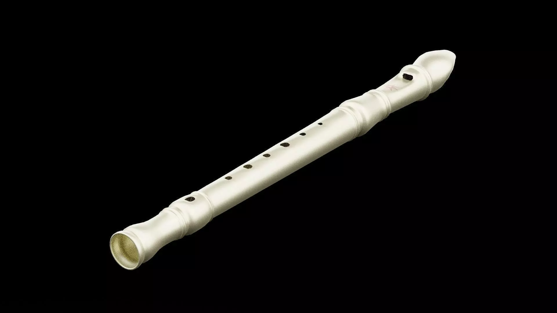 Flute Recorder Low-poly 3D model_0
