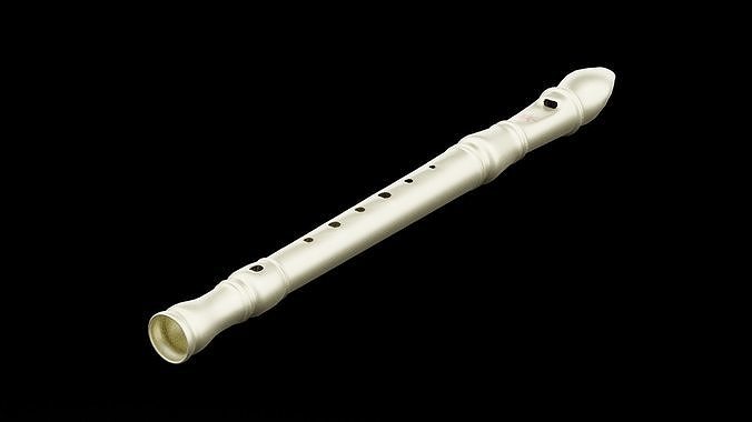 Flute Recorder Low-poly 3D model